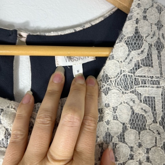 Weston Anthropologie Lace Gray Tulle Skirt  Babydoll Dancer Dress Womens Medium - Picture 2 of 9